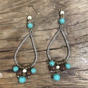 EUC Funky beaded drop earrings